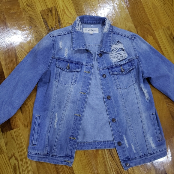 young heart run free Jackets & Blazers - Oversized distress demin jacket PRICE DROP
